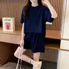 Conjunto de Ropa de Casa de Seda de Leche Estilo Nuevo, un Conjunto Completo de Dos Piezas de Pantalones Cortos de Manga Corta, Holgados, Talla Grande, Modernos y Versátiles