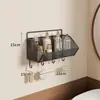Estante de almacenamiento para baño, organizador de pared para dormitorio, estante para lavabo de inodoro, instalación sin taladro, estante de almacenamiento para baño