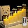 Controle Remoto Transfronteiriço Copo Acrílico Oscilante Simulado Cera Vela Eletrônica LED Luz Decorativa para Casamento Festa Concerto