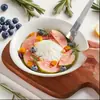 Bol de Yogur Xiaohongshu de Alto Valor Crema Estilo Ins Plato para Pescado Bol de Cerámica Bajo Esmalte Plato para Comedor en Casa Vajilla de Cerámica