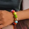 Collar de Cuentas Redondas de Acrílico Dopamina Colorido Estilo Europeo y Americano, Cadena para Clavícula Simple y de Moda, Accesorio de Nicho de Gama Alta