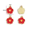 Accesorios para Joyería de Aleación DIY Flor de Girasol con Goteo de Aceite Trébol de Cuatro Hojas Colgante Pulsera Collar Pendientes Colgante W494