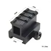 Suporte Metálico de 20mm para 20mm com 3 Slots para Acessórios de Mira Red Dot RMR, Trilho Elevador Curto com Slot Inferior de 20mm, Tático