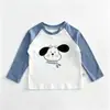 Camisetas de Algodão Puro Infantis para Primavera e Outono de Manga Longa, Tops de Outono para Meninos, Para Usar Sozinho, Camisetas Básicas para Meninos e Meninas, Tops Estilo Infantil