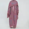 Conjunto de Dos Piezas Cardigan Bordado con Pedrería Elegante Tallas Grandes + Pañuelo para la Cabeza 2026 Loriya LR1314