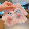 Guantes de Dedos Lindos para Niños Niñas Invierno Prueba de Frío Cálido Juego de Cinco Dedos Conjunto Completo de Dedos Tejido para Bebé Niños de Invierno