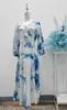 Vestido Tie-Dye Hecho a Mano Original Blue Root de Tablero de Planta Pura para Mujer Falda Larga de Verano para Mujer Falda de Gama Alta
