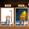 Marco de Fotos 2D de Anime de Conejo y Zorro Regalo para Dormitorio Escritorio Luz de Noche para Novio/Novia Pintura Iluminada