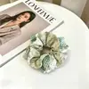 Goma de pelo scrunchie vintage versátil extragrande para adultos, elegante scrunchie floral para coleta