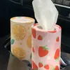 Cubo Cilíndrico con Estampado de Frutas Servilletas de Gama Alta Que Se Pueden Mojar, Específicamente para Autos, con Dibujos Animados de Frutas