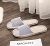 Pantuflas de Casa de Estilo Nuevo para Mujer Verano Hogar Interior Cuatro Estaciones Algodón Lino Lino Pantuflas de Piso Verano para Hombre