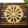 Pieza de flor grande de cobre puro, accesorio para horquilla de flores, corona para el cabello con hojas huecas antiguas, material de bricolaje