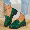 Mocasines de mujer talla grande transfronterizos, nuevo modelo otoño 2026, zapatos planos casuales con lazo de charol para mujer
