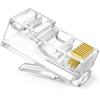 Conectores de Cristal para Categoría 5E y 6 8P8C de Tres Pines Chapados en Oro Conectores Macho RJ45 Venta al por Mayor en Stock
