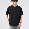 Camiseta de Manga Corta para Hombre Estilo Étnico Jacquard Retro Americano de Gama Alta con un Diseño Elegante, Cuello Canalé de Verano, Casual y Versátil