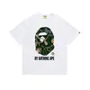 Camiseta Bape Verano Cabeza de Simio Mono Pequeño Camuflaje Camiseta de Manga Corta con Cuello Redondo para Hombre