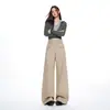 26 Diseño de Temporada Otoño/Invierno Bolsillo Lateral Inclinado Cintura Alta Holgado Adelgazante Casual Pantalones de Pierna Ancha Pantalones Paracaídas para Mujer