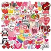 50 Pegatinas de San Valentín Corazón Rosa Maleta Motocicleta Maleta de Viaje Cuaderno Pegatinas Impermeables Se Pueden Personalizar