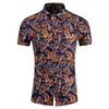 Camisa Casual Floral 2023 Tamanho Grande Moda Masculina Casual Camisa de Praia Manga Curta 2014M-7XL