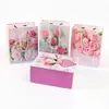 Dia dos Namorados Sacola de Presente com Flores Papel Cartão Branco Sacola para Buquê 520 Sacola Tote Embalagem de Lembrança Sacola de Presente Atacado