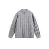 ANSWER ME Suéter Retro de Punto Trenzado para Invierno, Estilo Unisex para Parejas, Top de Punto con Cuello Henley, Prenda Base, M74