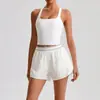 Conjunto de Roupas de Yoga com Sensação de Pele de Cruzamento para Mulheres Conjunto de Roupas Fitness Verão Secagem Rápida Respirável Conjunto de Shorts Esportivos para Corrida Atacado