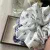 Cuerda para el cabello a cuadros azules y blancos, elegante y artística retro, con diseño floral pequeño para el intestino grueso, aro para el cabello, accesorios para el cabello de cola de caballo que combinan con todo para chica Mori