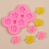 Varios moldes de silicona de seis cavidades con forma de flor, diseño de flor de cerezo, flores de cerezo de silicona, moldes para decoración de fondant y chocolate