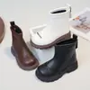 Botas Martin para Niños 2026 Otoño/Invierno Nuevo Estilo Unisex Retro Británico Cremallera Trasera Botines Moda Forro Simple Botas de Piel