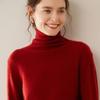 Suéter de Cachemira de Cuello Alto para Mujer Otoño e Invierno Nuevo Simple Combinable Tejido Base Camisa Elegante Ajustado Color Sólido Suéter Interior