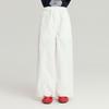 Pantalones Casuales Infantiles Pudding Haru Otoño 2025 Nuevos Pantalones Anchos Blancos Puros para Niñas Tela Amigable con la Piel y Suave