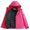 Chaqueta impermeable de plumón estilo Luotuo para mujer tres en uno 2026 nuevo estilo invierno ropa de trabajo exterior se puede imprimir LOGOTIPO