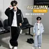 Roupa Infantil Meninos Conjunto de Casacos Primavera 2026 Novo Estilo Crianças de Tamanho Médio e Grande Estilo Primavera/Outono Esportivo Outono Conjunto de Duas Peças Estilo Coreano