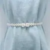 Cadena de Cintura con Cinturón de Perlas Decoración de Falda para Mujer Accesorios de Vestido Sentido de Alta Gama Sentido de Diseño Estilo Pequeño Chanel Cinturón de Pétalos