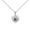 Collar de Proyección de Corazón de Amor Clásico Más Vendido de Comercio Exterior para Mujer, Acero de Titanio, No se Desvanece, Colgante Simple de Circonita Microincrustada para el Día de San Valentín