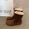 Botas de Neve para Mulheres 2025 Novo Inverno Veludo Acolchoado Quente Sapatos de Algodão Sapatos Femininos Pelo Integrado Birkenstock Botas Curtas