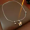 Brincos Pingente Estrela Pônei de Madeira Design Simples Corrente para Suéter de Alta Qualidade Anel Conjunto de Joias da Moda Tendência