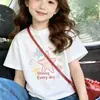 Ropa para niños camisetas verano 26 nuevo estilo camiseta de manga corta para niñas con estampado de estrellas, camiseta de manga corta holgada estilo coreano para niños mayores