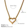 Colar Coração Vazado Francês Mais Vendido Aço Inoxidável Banhado a Ouro Real 18K Pulseira Simples Elegante Estilo Ins Transfronteiriço