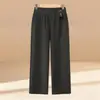 Elegantes pantalones mom de pierna recta, nueva colección primavera/otoño, diseño de alta gama con cintura elástica, pantalones de pierna recta ancha, pantalones largos versátiles para mujeres de mediana edad y mayores