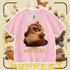 Plan de Transformación del Castor Rey Castor Camiseta de Manga Corta de Algodón Puro para Niños Verano Dibujos Animados Niños y Niñas Top de Media Manga Moderno 7