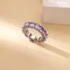 Anillo de Apertura con Circonita de Color Incrustada, Anillo Vintage de Lujo Ligero, Anillo de Compromiso, Venta Caliente Transfronteriza, Anillo Hermoso