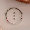 Pulsera de Éxito para Examen de Graduación, Tejido de Cuerda Roja con Nudo de Bambú Estilo Chino, Pulsera Simple de Buena Suerte para el Año de Nacimiento, Simbolizando Progreso Continuo, Regalo