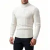 Suéter de punto con cuello alto medio para hombre, nuevo para otoño e invierno, de importación, top de punto, patrón jacquard estilo juvenil, moderno y casual, capa base cálida