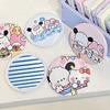 Espejo redondo pequeño Sanouli, portátil, con forma de cachorro de dibujos animados japoneses, mini espejo portátil con forma de corazón para niña, espejo de maquillaje, pequeño regalo