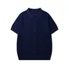 Roupas Masculinas Jie Zhan Estilo Old Money Camisa Texturizada de Manga Curta 2026 Verão Nova Marca de Moda Americana Camiseta Cardigan com Gola de Lapela