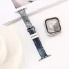 Adecuado para Correa de Reloj Apple S10 Tie-Dye Denim Delgada Cintura Pequeña Iwatchs9678Se Correa de Muñeca Lavada con Efecto Desgastado