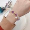 Pulsera de cristal nueva estilo coreano para mujer estilo ins simple personalizado diseño original pulsera de amatista en vivo en línea