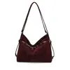 Bolso Tote Gamuza Retro Textura Simple Versátil Mochila Gran Capacidad Multifuncional Bolsa para Viajes de Negocios y Campus para Mujer