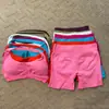 En Stock Dfyne Mismo Estilo Conjunto de Yoga de Alta Elasticidad Sujetador Halter y Conjunto de Shorts Conjunto de Yoga Fitness sin Costuras